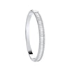Sterling Silver Cubic Zirconia Bracelet - Silver Hinged Baguette & Round CZs Bangle - by Hearts Forever Jewellers