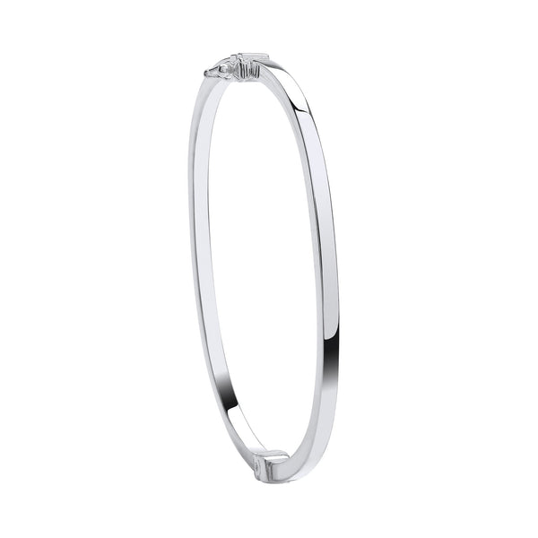 Sterling Silver Bracelet - Silver Plain Square Ladies Bangle - by Hearts Forever Jewellers