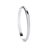 Sterling Silver Bracelet - Silver Plain Oval D-Shape 5.9mm Ladies Bangle - by Hearts Forever Jewellers