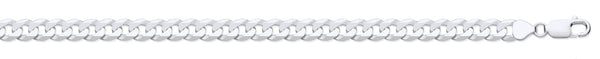 Sterling Silver Necklace - Silver 8mm Economy Flat Curb Chain - by Hearts Forever Jewellers