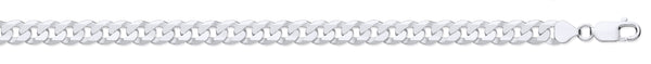 Sterling Silver Necklace - Silver 8.5mm Economy Flat Curb Chain - by Hearts Forever Jewellers