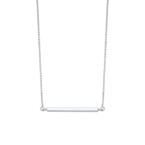 Sterling Silver Necklace - Silver Square Tube Bar Necklace - by Hearts Forever Jewellers