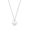 Sterling Silver Necklace - Silver Plain Heart Pendant Chain 16" - by Hearts Forever Jewellers