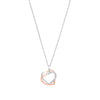 Sterling Silver Cubic Zirconia Necklace - Silver RG Plated CZ Hearts Charm Necklace - by Hearts Forever Jewellers