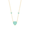 Silver YG Plated, Green Heart Necklace