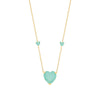 Sterling Silver Necklace - Silver YG Plated, Green Heart Necklace - by Hearts Forever Jewellers