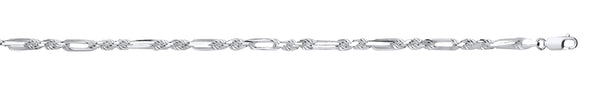 Sterling Silver Necklace - Silver 4.7mm Rope & Open Elongated Link Chain - by Hearts Forever Jewellers