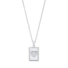 Sterling Silver Cubic Zirconia Necklace - Silver Dog Tag CZs Heart Pendant on Chain - by Hearts Forever Jewellers