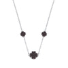 Sterling Silver Necklace - Silver BLACK Enamel Four Leaf Clover Necklace - by Hearts Forever Jewellers