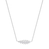 Sterling Silver Cubic Zirconia Necklace - Silver CZ Feather Necklace - by Hearts Forever Jewellers