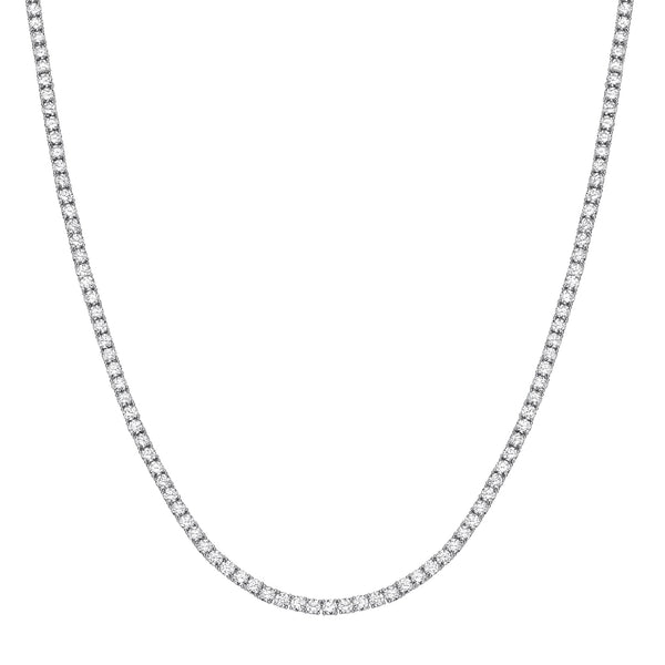 Sterling Silver Cubic Zirconia Jewellery - Silver 4mm CZs 18" Tennis Collarette - by Hearts Forever Jewellers