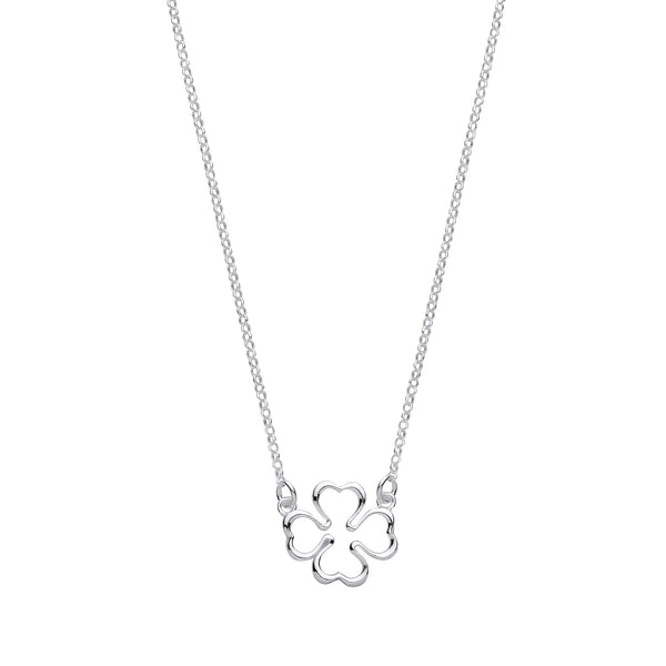 Sterling Silver Necklace - Silver Four Leaf Clover Pendant Chain - by Hearts Forever Jewellers
