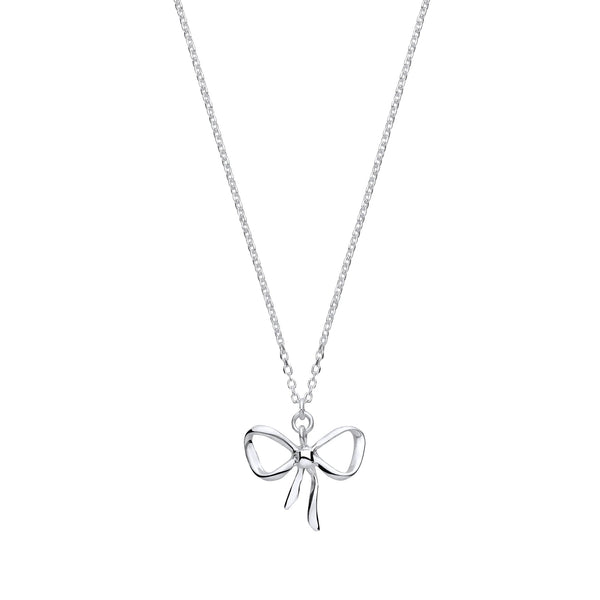 Sterling Silver Necklace - Silver Bow Pendant Chain/Ladies Bracelet - by Hearts Forever Jewellers