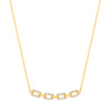 18k Yellow Gold Cubic Zirconia Necklace - Silver 18ct YG Plated Necklace with CZ Paper Clip Pendant - by Hearts Forever Jewellers