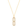 18k Yellow Gold Cubic Zirconia Necklace - Silver 18ct YG Plated Necklace with CZ Paper Clip Drop Pendant - by Hearts Forever Jewellers
