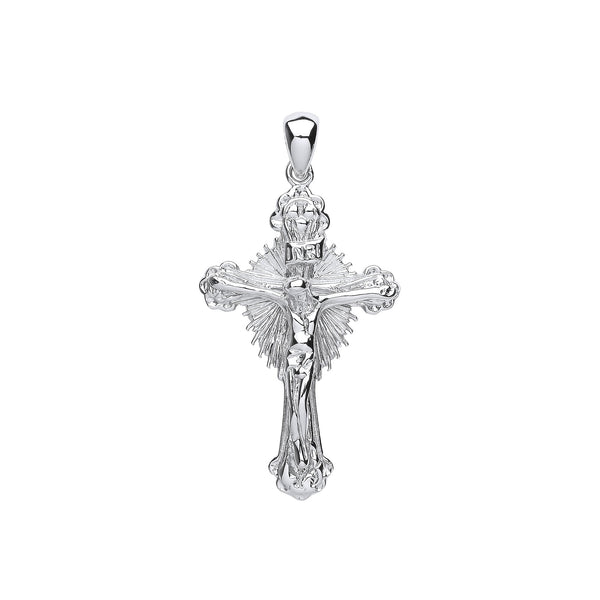 Sterling Silver Jewellery - Silver Sunburst Crucifix - by Hearts Forever Jewellers