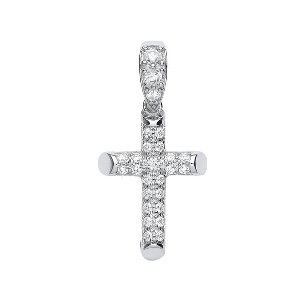 Sterling Silver Cubic Zirconia Jewellery - Silver CZ Cross - by Hearts Forever Jewellers