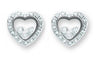 Sterling Silver Cubic Zirconia Ring - Silver Floating Cz Heart Stud Earrings - by Hearts Forever Jewellers