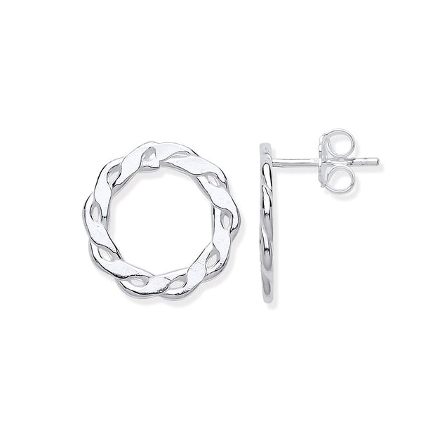 Sterling Silver Ring - Silver Infinity Link, Circle Stud Earrings - by Hearts Forever Jewellers