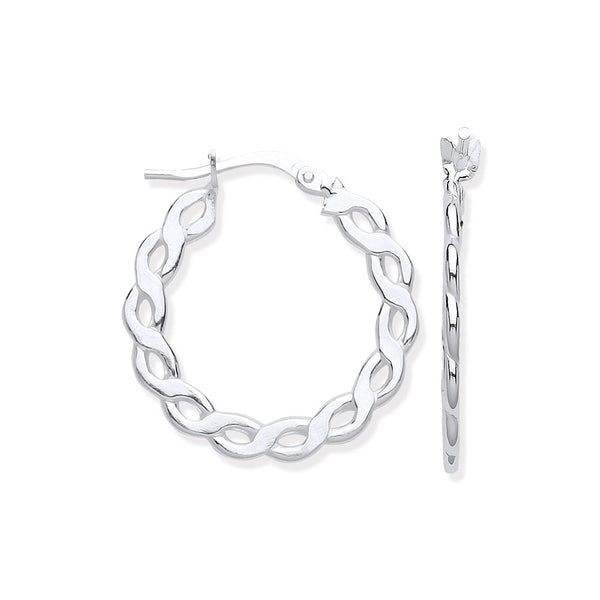 Sterling Silver Ring - Silver Infinity Link, Round Hoop Earrings - by Hearts Forever Jewellers
