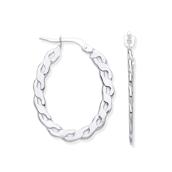 Sterling Silver Ring - Silver Infinity Link, Oval Hoop Earrings - by Hearts Forever Jewellers