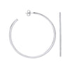 Sterling Silver Cubic Zirconia Ring - Silver CZ Large Hoop Earrings - by Hearts Forever Jewellers