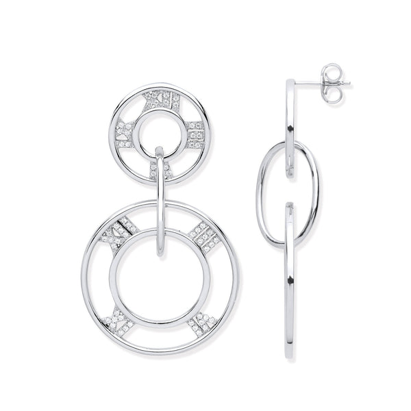 Sterling Silver Ring - Silver Roman Numerals Drop Earrings - by Hearts Forever Jewellers