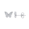 Sterling Silver Cubic Zirconia Ring - Silver CZ Butterfly Stud Earrings - by Hearts Forever Jewellers