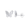 Sterling Silver Cubic Zirconia Ring - Silver CZ Open Butterfly Stud Earrings - by Hearts Forever Jewellers
