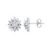 Sterling Silver Cubic Zirconia Earrings - Silver Traditional CZ Cluster Studs - by Hearts Forever Jewellers