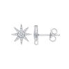 Sterling Silver Cubic Zirconia Earrings - Silver Starburst CZ Studs - by Hearts Forever Jewellers