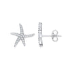 Sterling Silver Cubic Zirconia Earrings - Silver Starfish CZ Studs - by Hearts Forever Jewellers