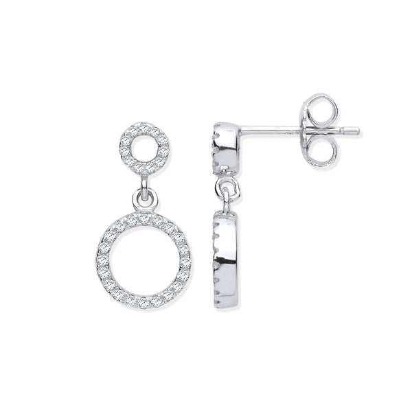 Sterling Silver Cubic Zirconia Ring - Silver CZ Circle of Life Drop Earrings - by Hearts Forever Jewellers