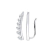 Sterling Silver Cubic Zirconia Ring - Silver CZ Half Leaf Earcuff, Crawler, Earrings - by Hearts Forever Jewellers