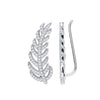 Sterling Silver Cubic Zirconia Ring - Silver CZ Barley Leaf Earcuff, Crawler, Earrings - by Hearts Forever Jewellers