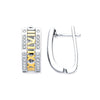 Sterling Silver Cubic Zirconia Ring - Silver with YG Plated Roman Numeral Hoop CZ Earrings - by Hearts Forever Jewellers