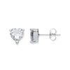 Sterling Silver Cubic Zirconia Ring - Silver Heart Cut CZ Stud Earrings - by Hearts Forever Jewellers