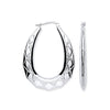 Sterling Silver Earrings - Silver Large D/C Oval Creoles - by Hearts Forever Jewellers