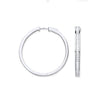 Sterling Silver Ring - Silver Baguettes 40mm Hoop Earrings - by Hearts Forever Jewellers