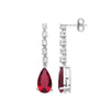 Sterling Silver Cubic Zirconia, Ruby Ring - Silver Ruby Red Pear Shape CZ Drop Earrings - by Hearts Forever Jewellers