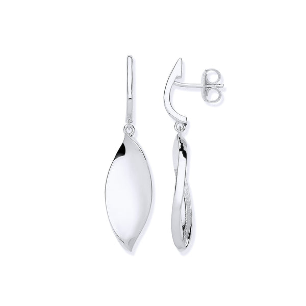 Sterling Silver Ring - Silver Twist Drop Earrings - by Hearts Forever Jewellers