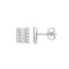 Sterling Silver Cubic Zirconia Ring - Silver Asymmetric CZ Stud Earrings - by Hearts Forever Jewellers
