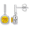Sterling Silver Cubic Zirconia Ring - Silver Yellow CZ Drop Earrings - by Hearts Forever Jewellers