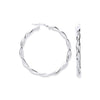 Sterling Silver Ring - Silver Twist Hoop 40mm Earrings - by Hearts Forever Jewellers