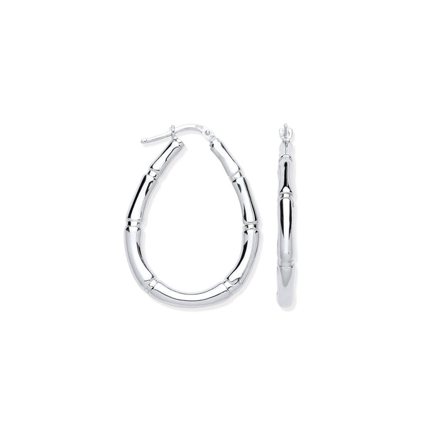 Sterling Silver Ring - Silver Bamboo Creole Earrings - by Hearts Forever Jewellers