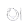 Sterling Silver Ring - Silver Double Tube Heart Hoop Earrings - by Hearts Forever Jewellers