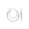 Sterling Silver Ring - Silver Double Tube Star Hoop Earrings - by Hearts Forever Jewellers