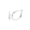 Sterling Silver Ring - Silver Oval Twisted Hoop Earrings - by Hearts Forever Jewellers