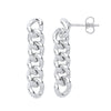 Sterling Silver Ring - Silver Curb Chain Stud Drop Earrings - by Hearts Forever Jewellers