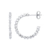 Sterling Silver Cubic Zirconia Ring - Silver Skinny Set Cz Hoop Earrings - by Hearts Forever Jewellers
